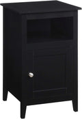 White Storage Cabinet End Table with Shelf C507
