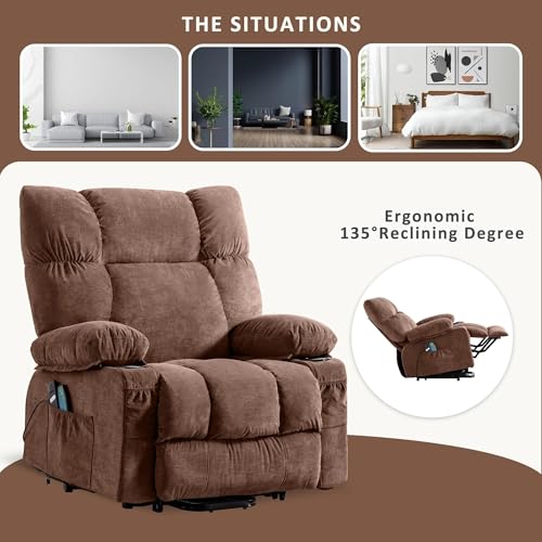 Grey Power Lift Recliner Chair with Massage T418