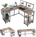 L-Shaped Computer Desk with Storage Shelves Drawer R136914