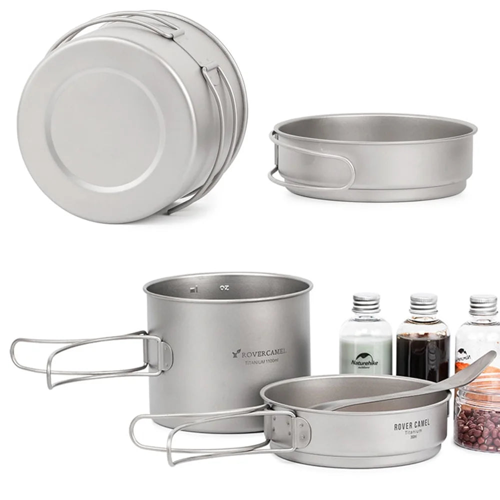 Ultralight Camping Cookware Set with Folding Handles C2372
