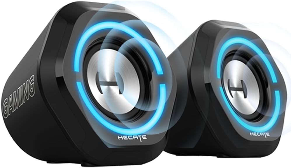 USB Bluetooth Computer Speakers, RGB Lights, Black, Pack of 2 Y891787