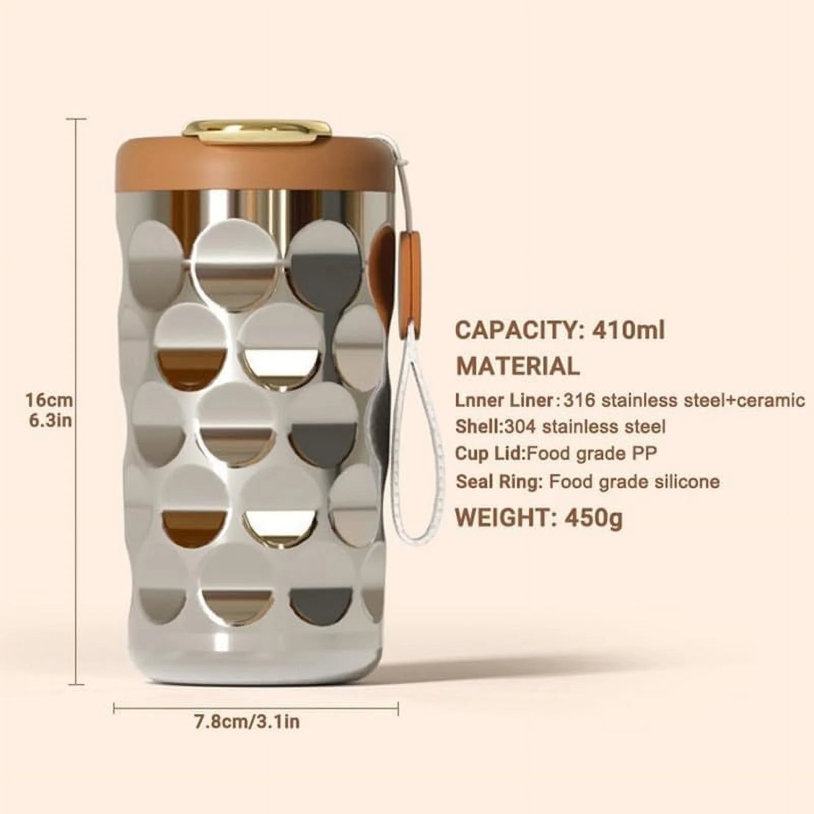 410ml 316 Stainless Steel Coffee Thermos S908