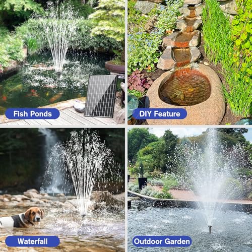 30W Solar Pond Pump 430GPH with Diverter Valve & 6.6 FT Tubing S3605