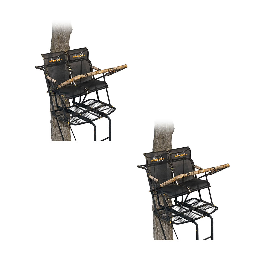 2 Pack 17 Foot 2 Person Deer Hunting Ladder Tree Stand L6090