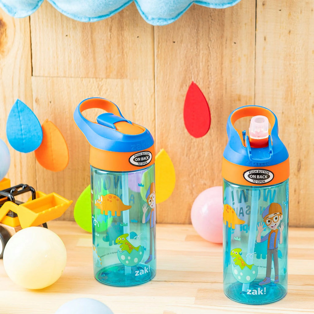 17.5 oz Kids Water Bottle with Spout Cover and Carrying Loop, Durable Plastic, Pack of 2 L171562