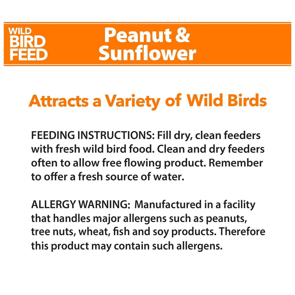 Peanut & Sunflower Wild Bird Feed E910849