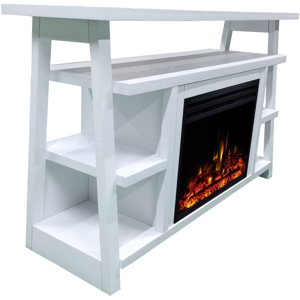 White Electric Fireplace Mantel V2231