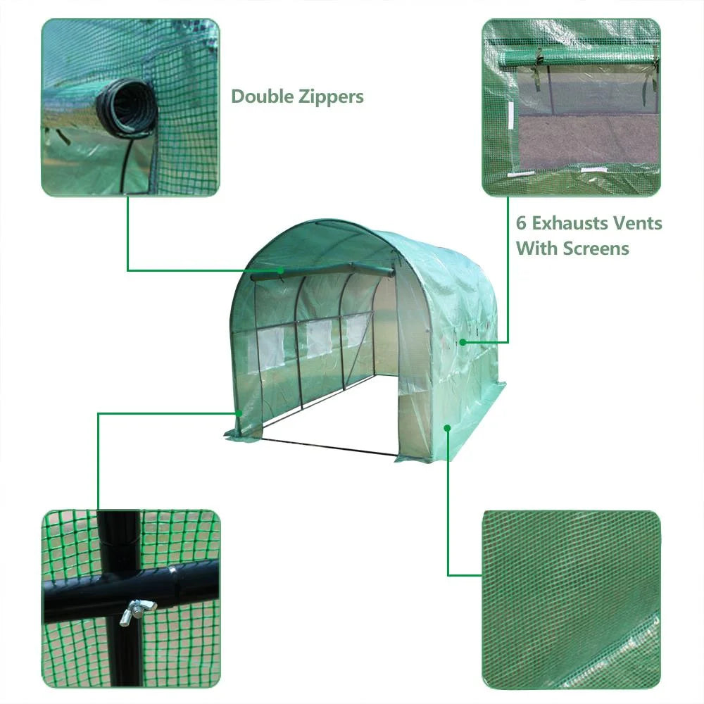 12' x 7' x 7' Portable Walk In Greenhouse Tent with Roll Up Window R816381