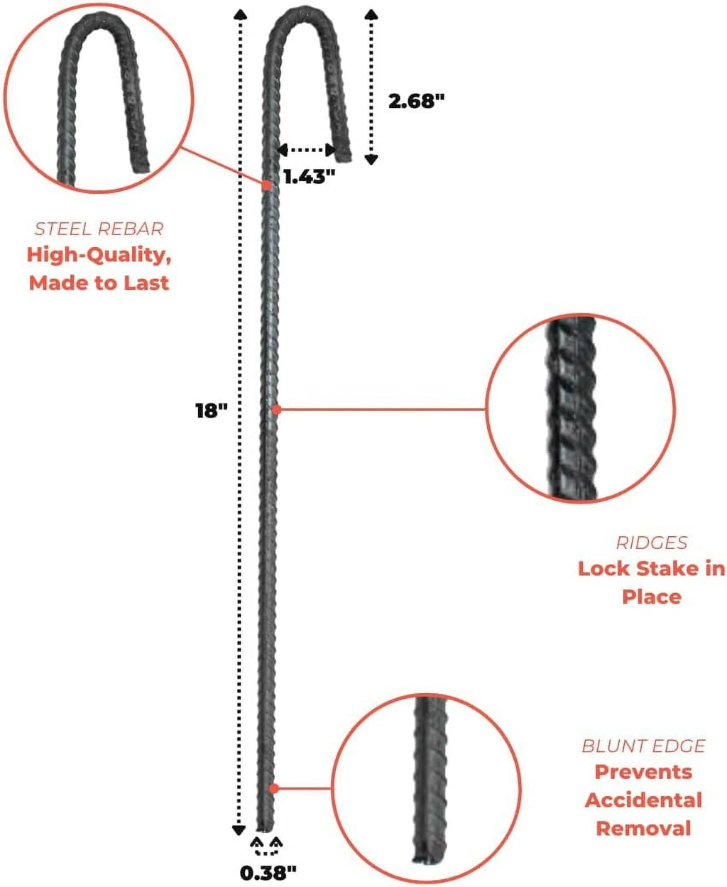Heavy Duty J Hook Ground Stakes (100 Pack) P11452