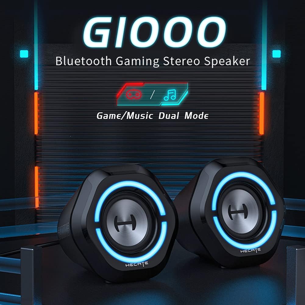 USB Bluetooth Computer Speakers, RGB Lights, Black, Pack of 2 Y891787