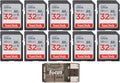 32GB 120MB/s Ultra UHS-I SDXC Memory Card 10-Pack with Card Reader Bundle N588144