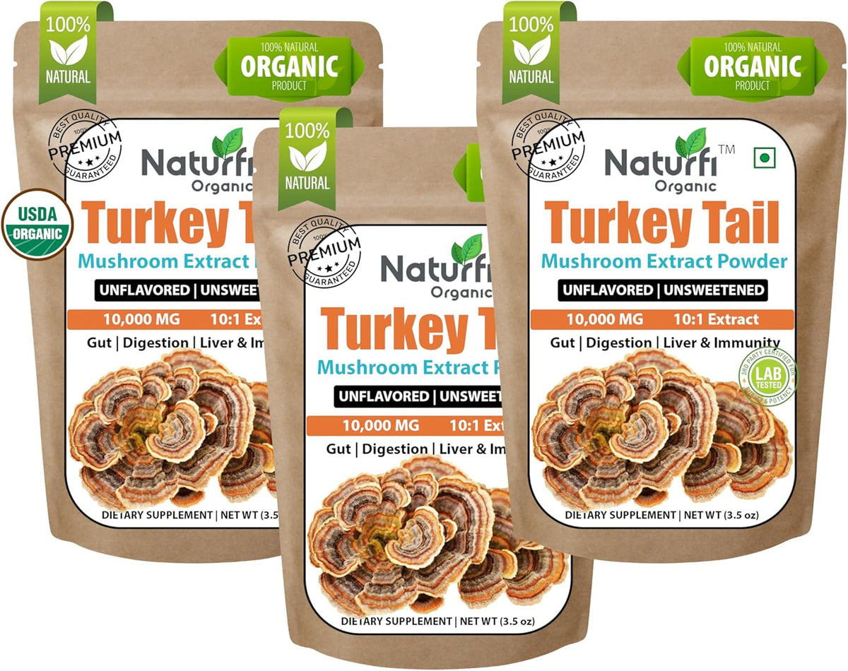 Turkey Tail Powder, 300 Servings, USDA Organic Mushroom Supplement, Non-GMO E67726