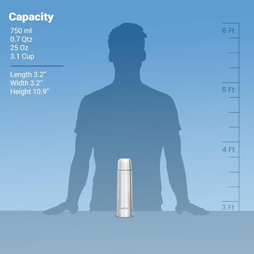 Silver Double Walled Vacuum Insulated Thermos 500 ml Stainless Steel W22762