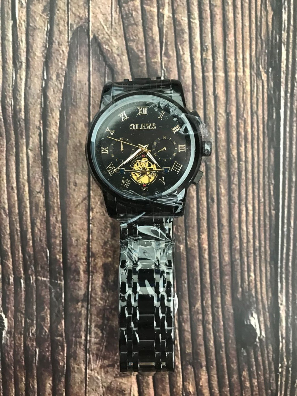 Black Chronograph Waterproof Wrist Watch Y498