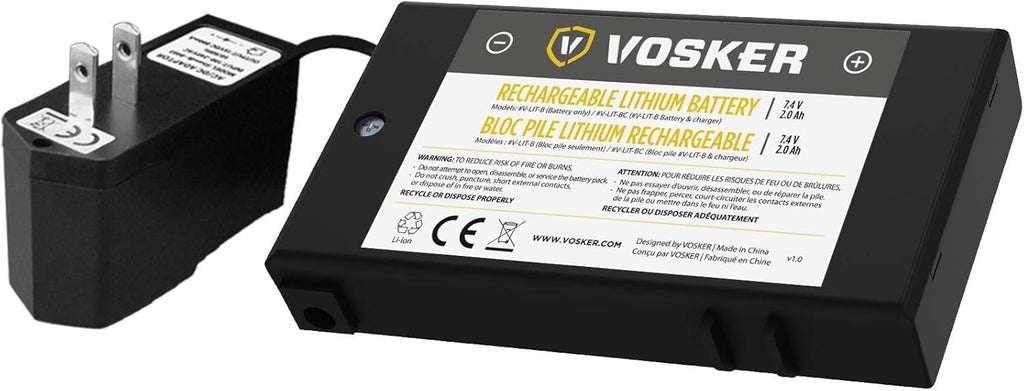 Rechargeable Lithium Ion Battery Pack and Charger for Security Cameras, 2000 mAh E98404