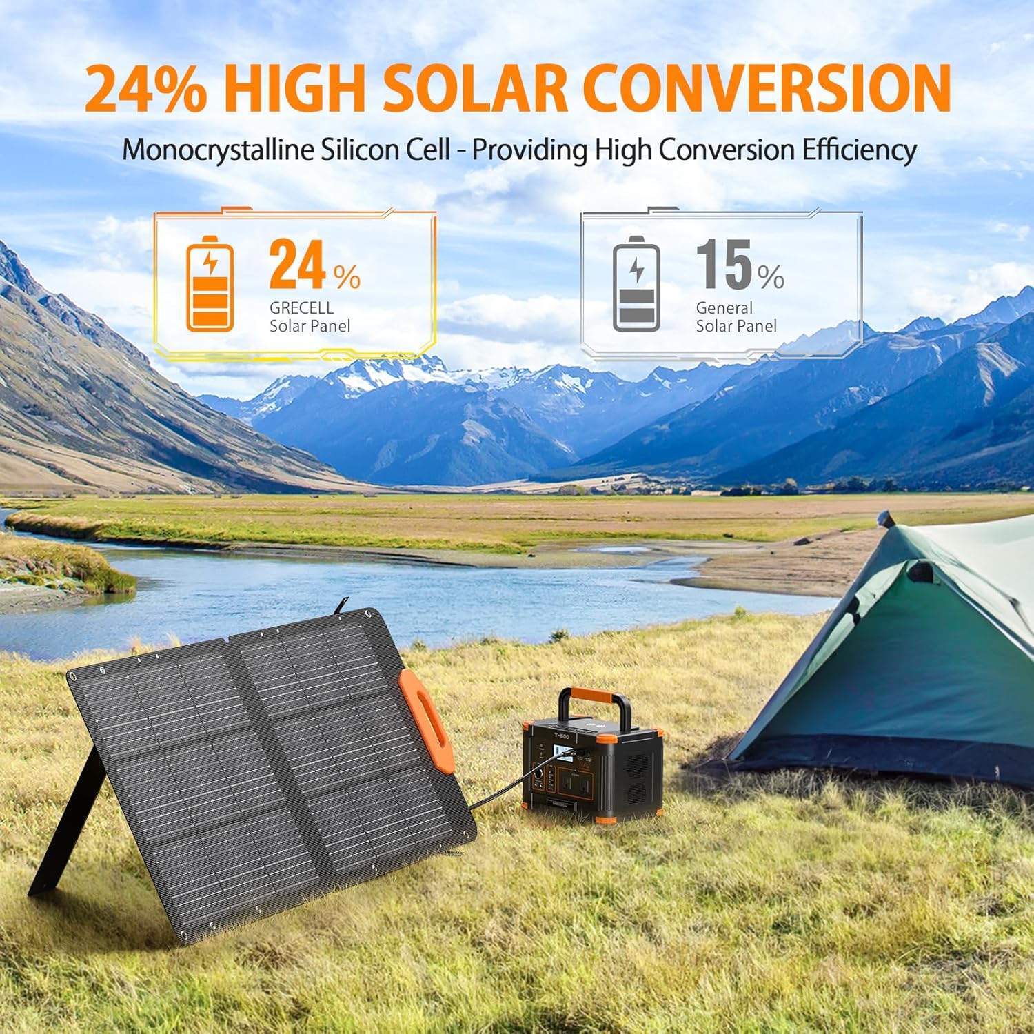 500W Portable Solar Generator with 100W Solar Panel H866