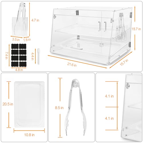 3 Tray Acrylic Pastry Display Case with Serving Tong R6264