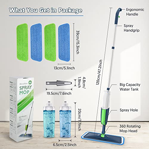 Microfiber Spray Mops for Hardwood Floor Cleaning with 3X Washable Pads Q875