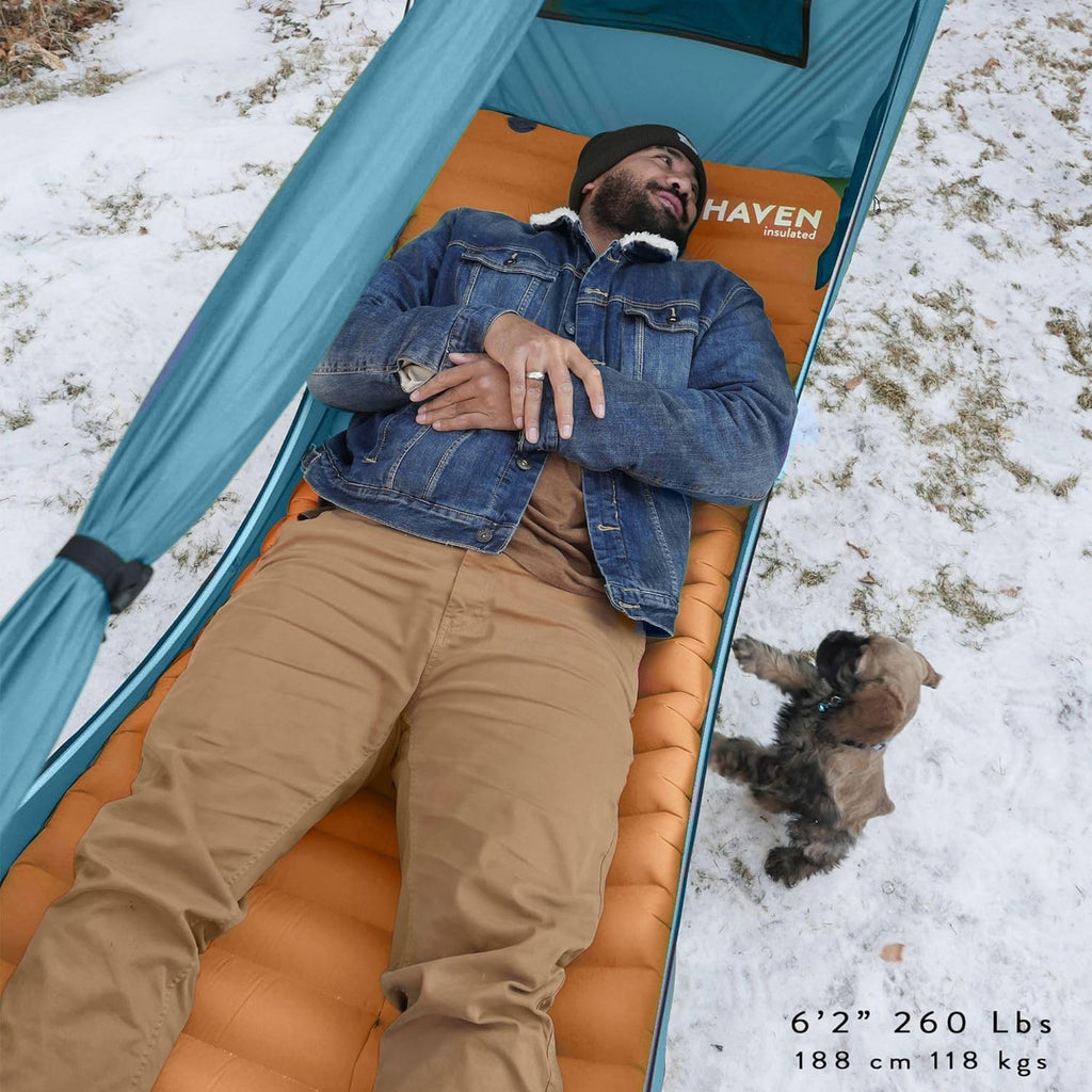 80"x30" Forest Green Lay Flat Hammock Tent with Mosquito Net and Insulated Pad L669
