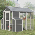 Large Wooden Chicken Coop with 2 Nesting Boxes and Ramp (80"×82"×69") M39237