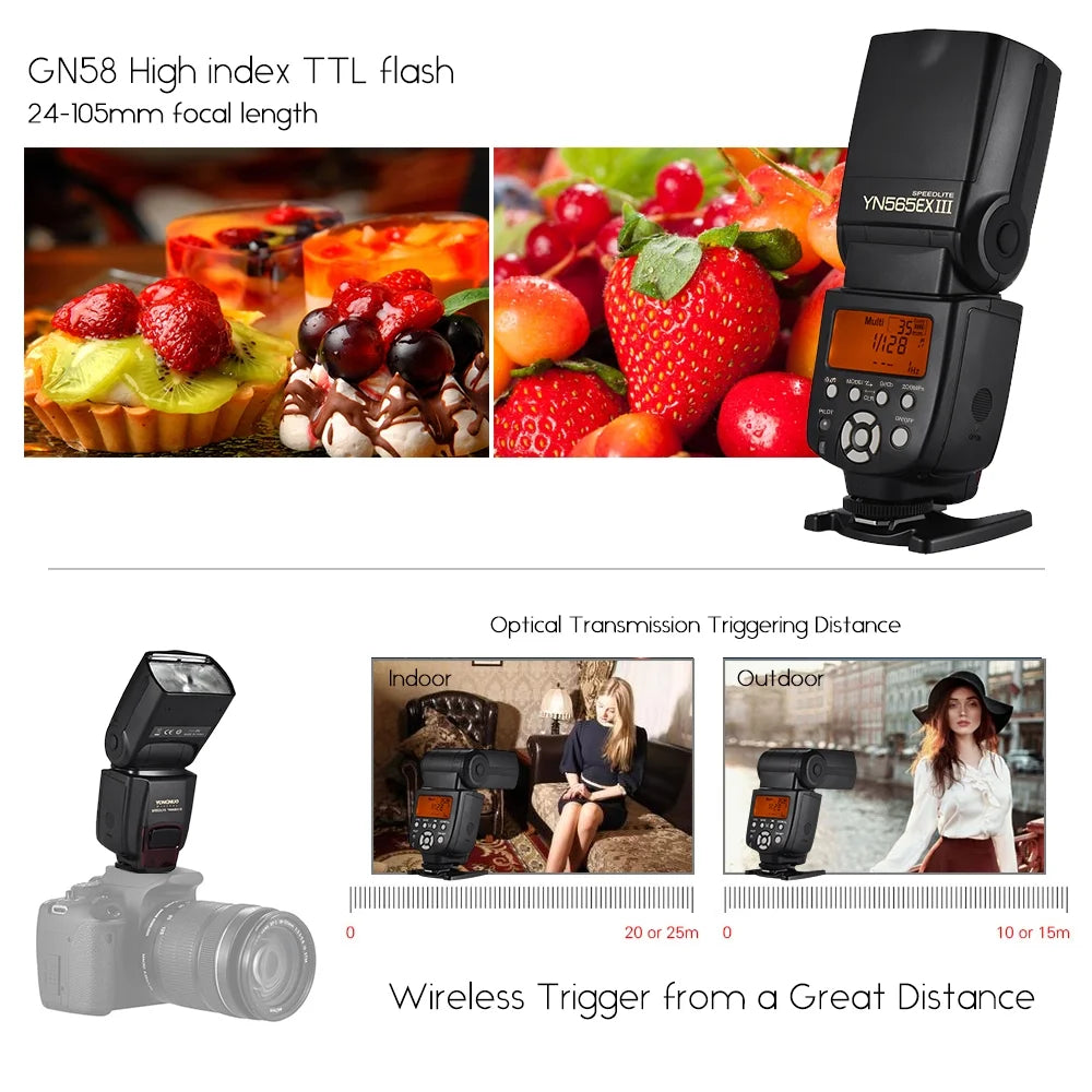 Wireless TTL Slave Flash Speedlite GN58 for Nikon DSLR Camera J61102
