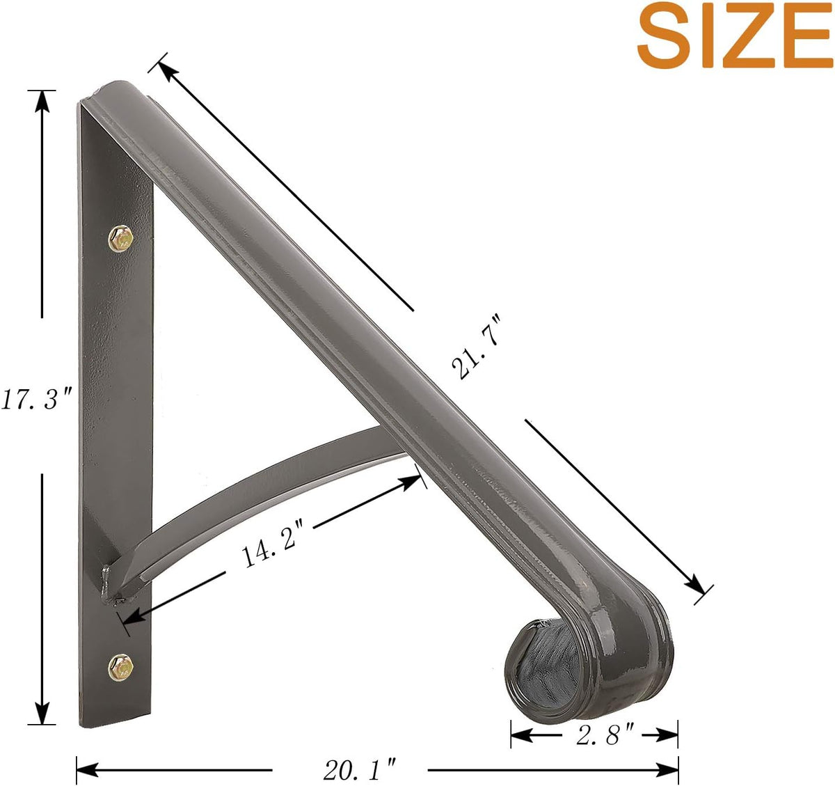 Black Metal Wrought Iron Handrail for Steps, Pack of 2 G727221