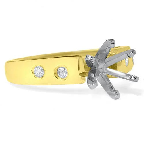 Diamond Semi Mount Cathedral Engagement Ring 14K Setting Y32516