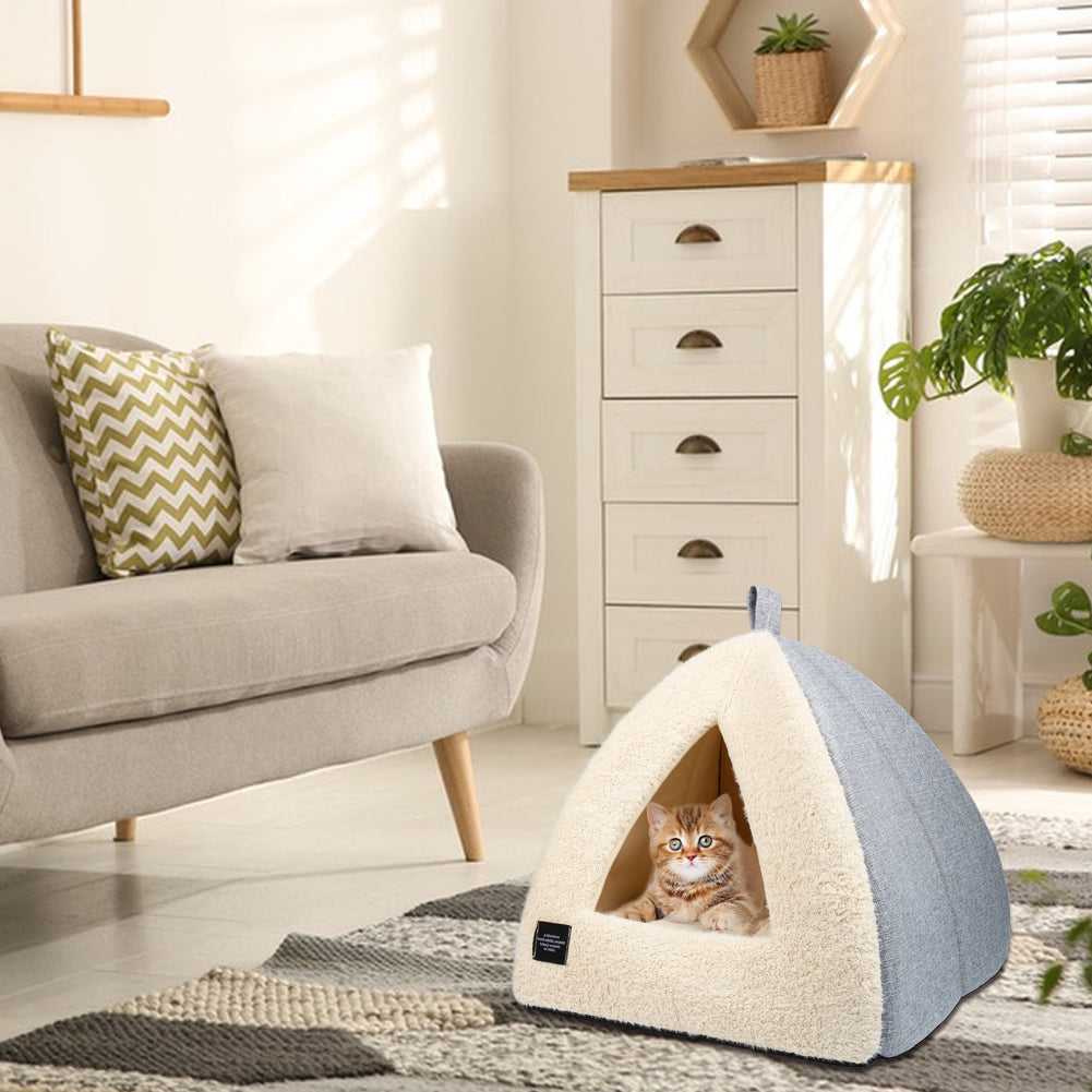 Cat Cave Bed with Removable Washable Cushioned Pillow S88589