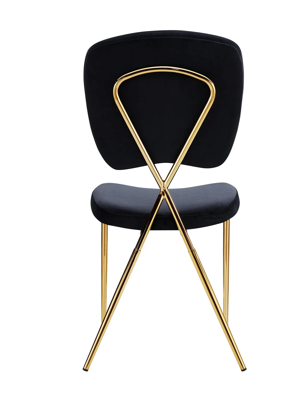 Black Velvet Upholstered Dining Chair Set of 2 I69580