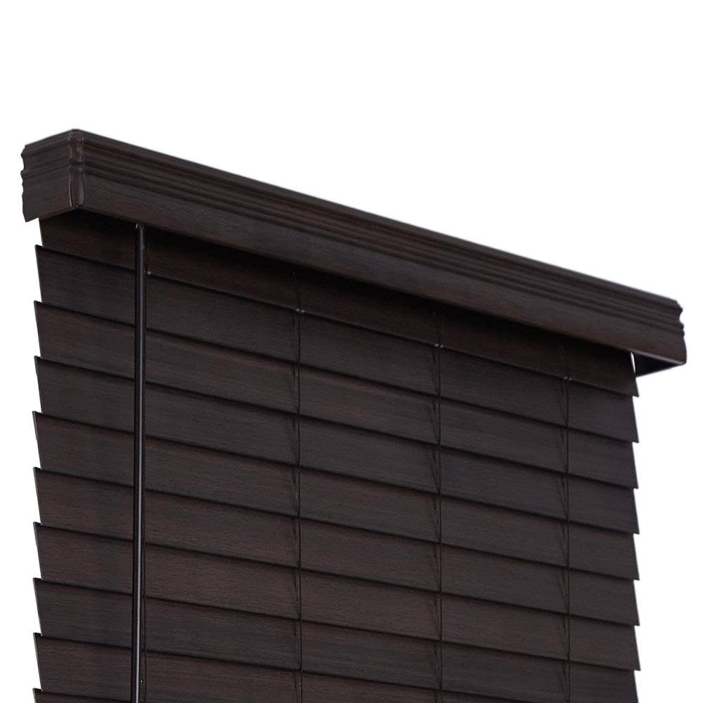 2.5-in Slat Width 42.75-in x 72-in Cordless Walnut Faux Wood Room Darkening Horizontal Blinds in Brown X343