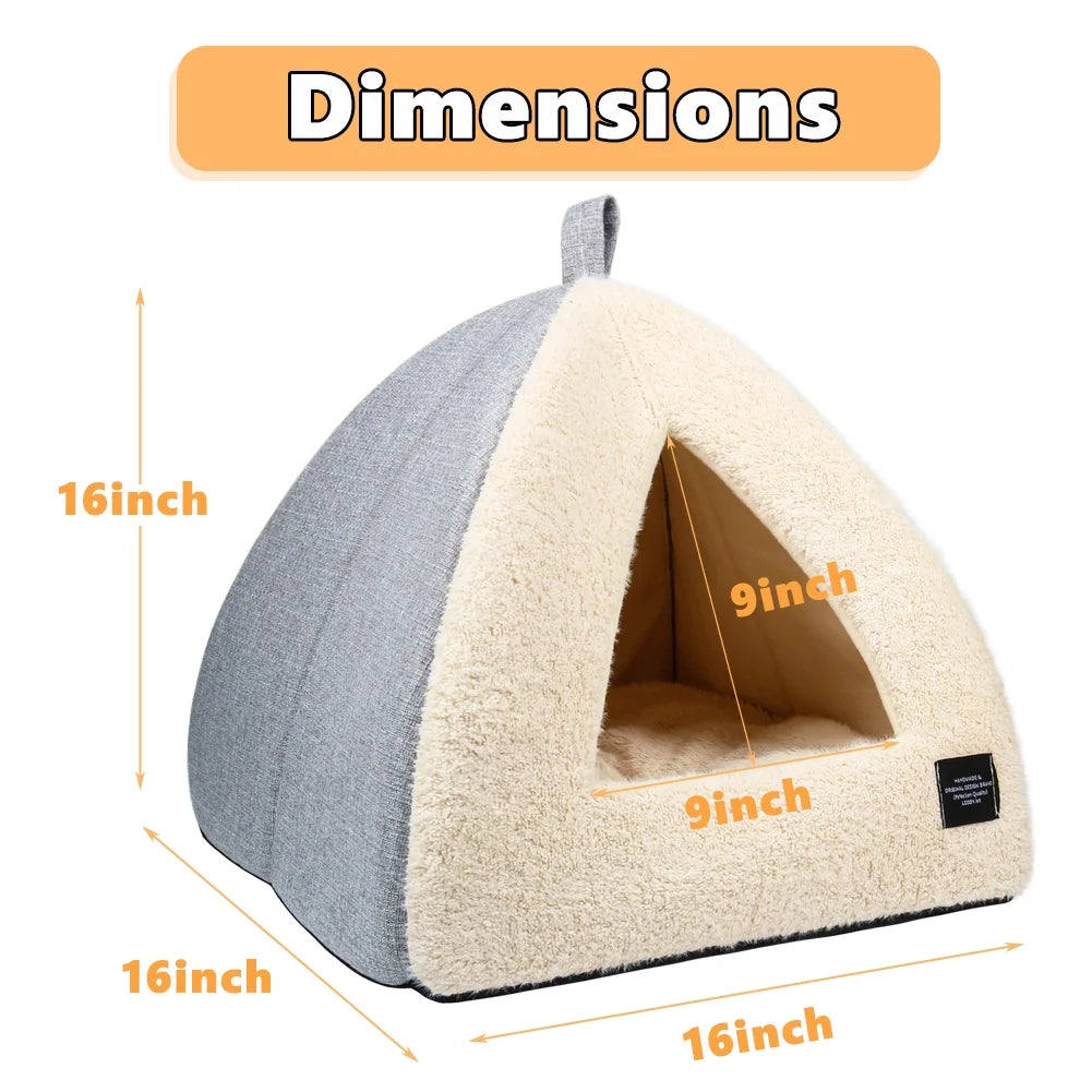 Cat Cave Bed with Removable Washable Cushioned Pillow S88589
