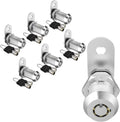 6 Pack 1-1/8 Zinc Alloy Cabinet Cam Locks with Keys A18364