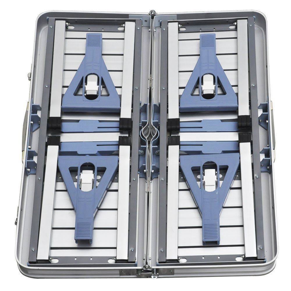 Aluminum Folding Camping Picnic Table with 4 Seats Portable Set S71844