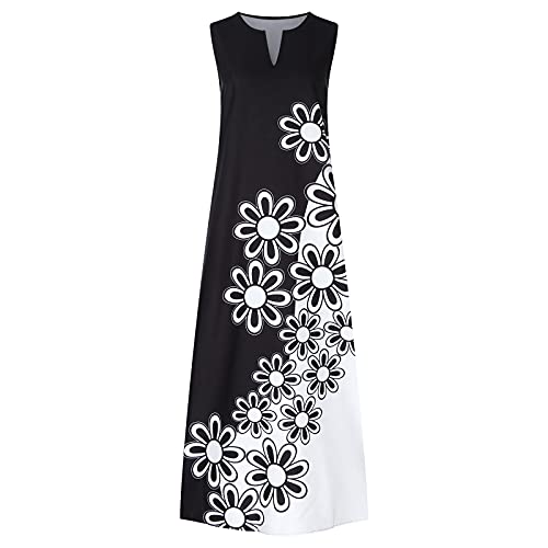 Sleeveless V Neck Loose Maxi Dress with Pocket P47150