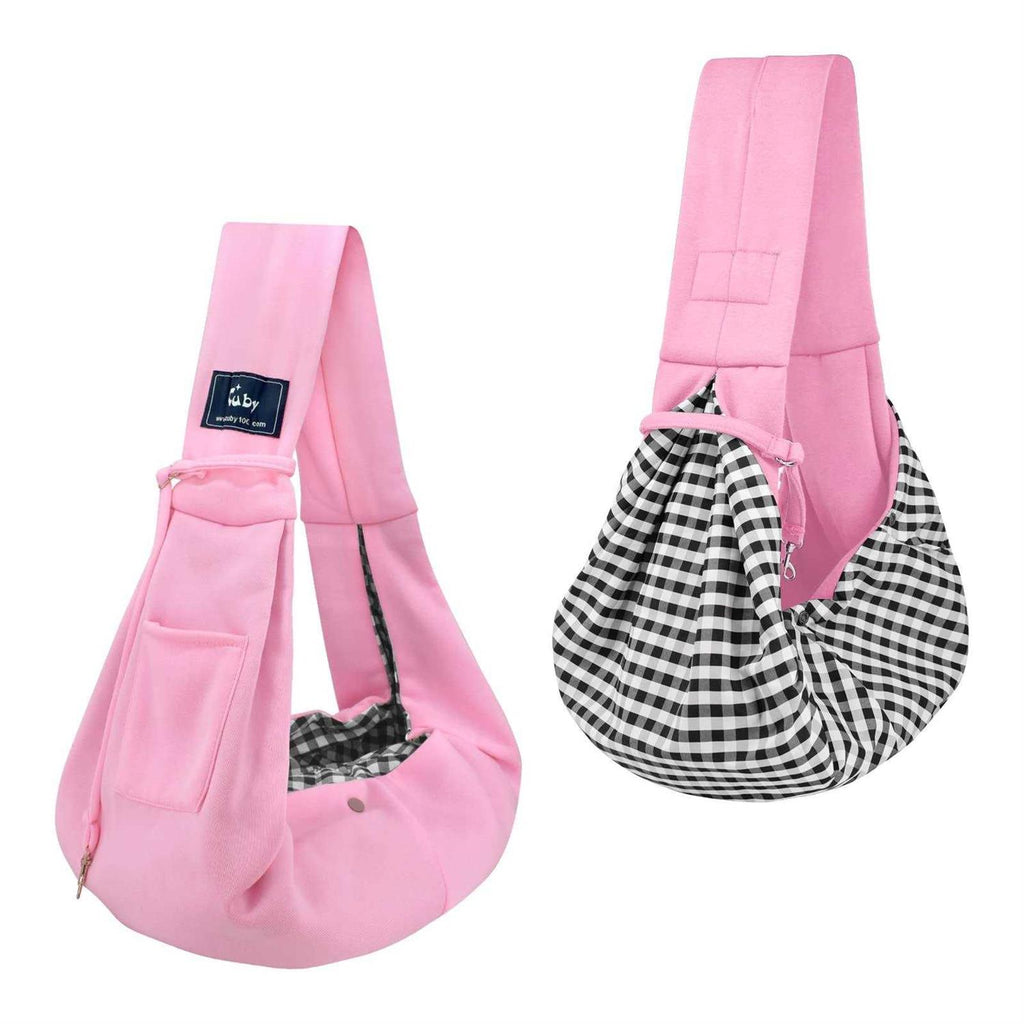 Dog and Cat Sling Carrier Hands Free Reversible Pet Papoose Bag Soft Pouch Q630666