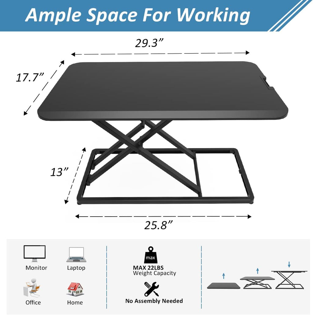 Compact Standing Desk Converter with Handle E5164