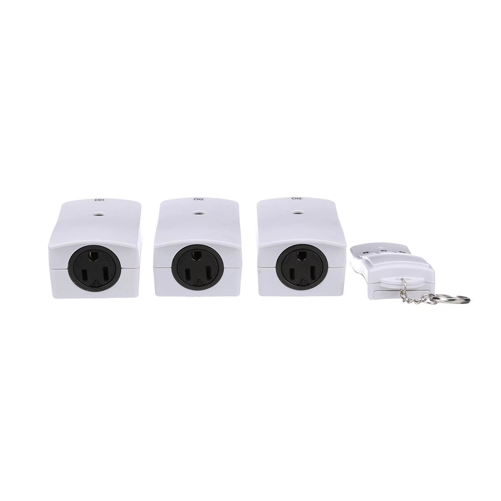 White 3-Pack Wireless Remote Control with 3 Outlets J241384