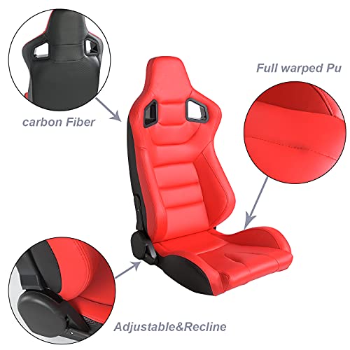Black & Beige PVC Leather Bucket Seats with Sliders D83907