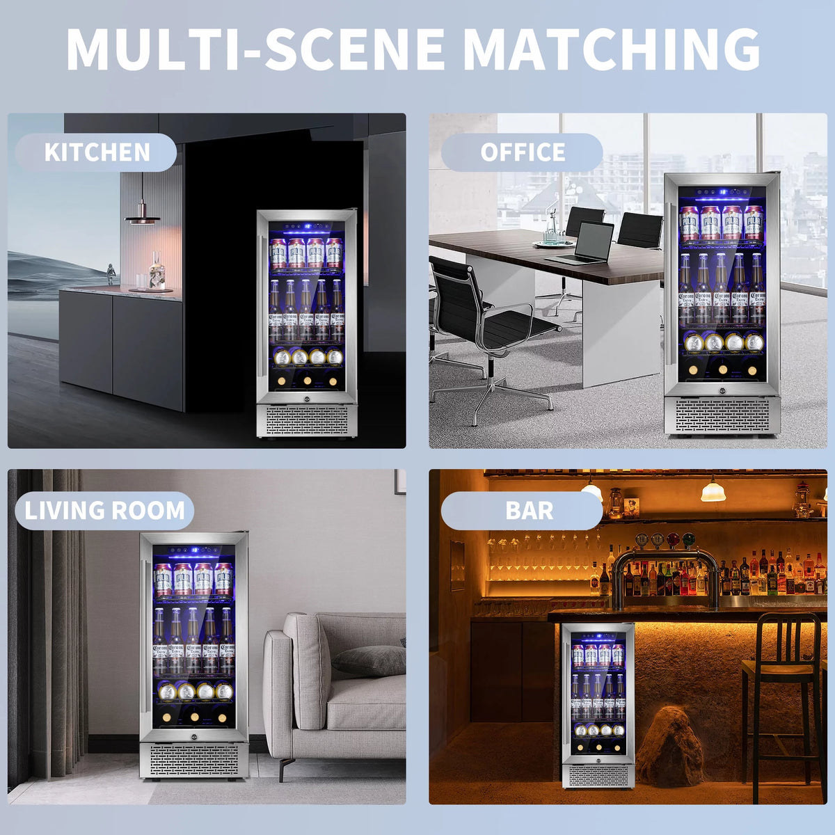 15 inch Beverage Refrigerator with Clear Glass Door G58021