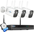 Wire-Free 3-Cam Battery Powered Wireless Security Camera System, 2K HD, Color Night Vision, 2-Way Audio, Waterproof U65295