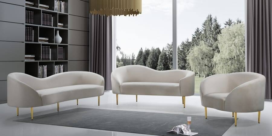 Cream Velvet Chair K357244