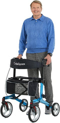 Aluminum Rollator Walker with Seat, 10'' Wheels, Compact Folding Design, Carry Bag T69222