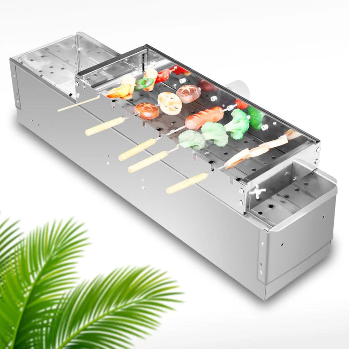 60cm Adjustable Width Rolling Heavy Duty BBQ Grill A742