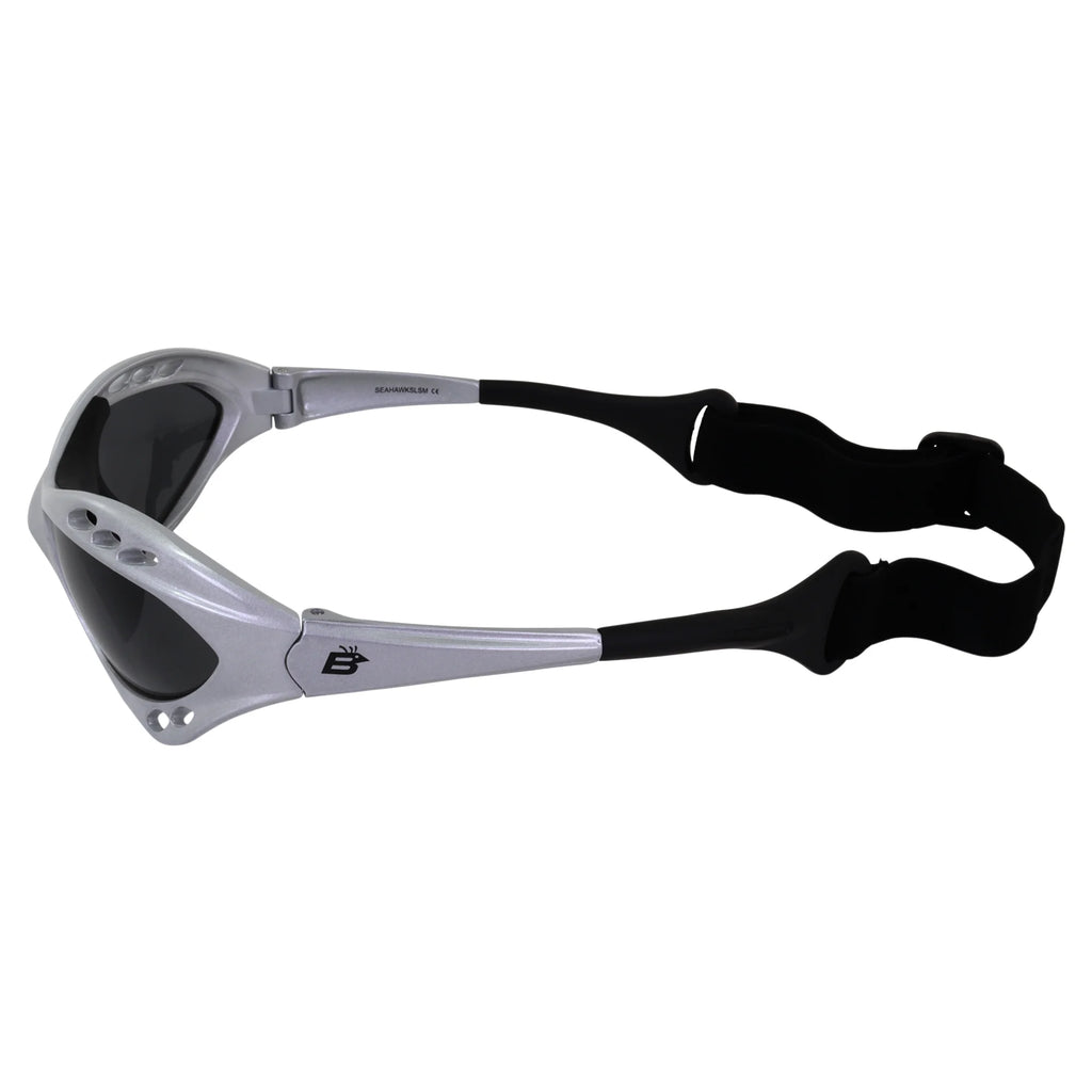 3 Pairs Padded Polarized Sunglasses w/Strap Silver Frame w/Smoke Lens & Black Frames w/Blue & Pink Mirror Lenses U96080