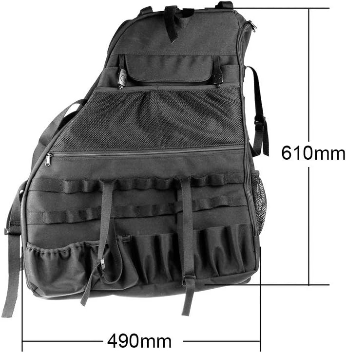 Roll Bar Storage Bag with Multi-Pockets for Jeep Wrangler JKU 4 Doors P953