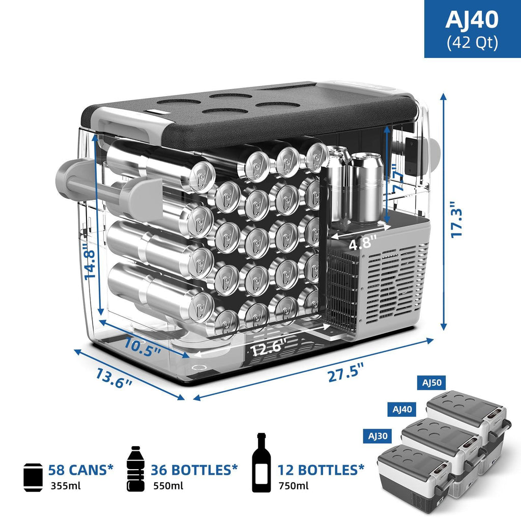 42 Quarts Portable Freezer Fridge 12V Cooler W885