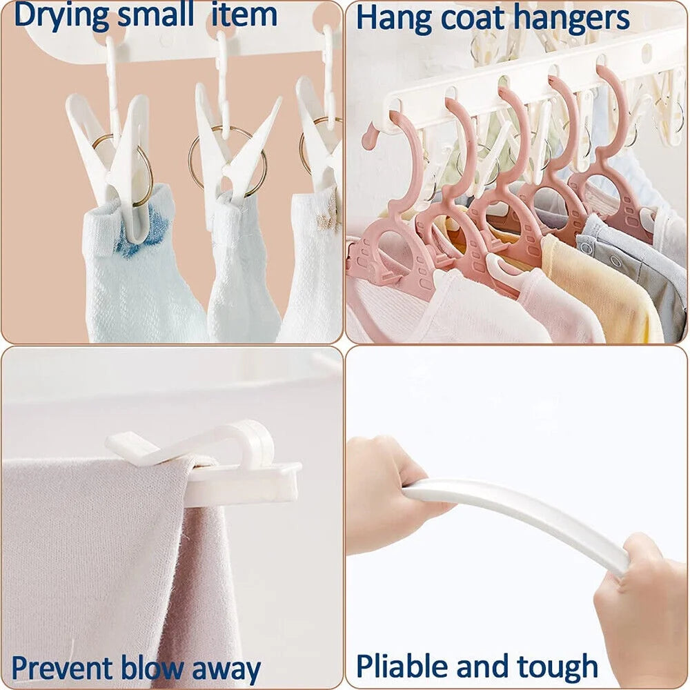 Folding 360° Rotation Clothes Drying Rack Tripod Laundry Hanger Stand J26352