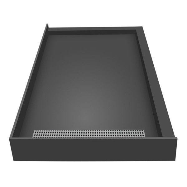Double Threshold Shower Base with Drain Grate Tile Redi W389