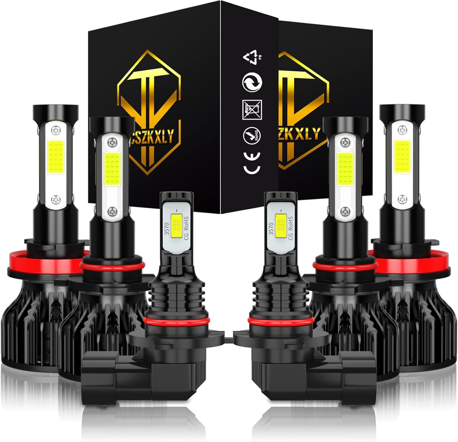 LED Headlight Bulbs Pack of 6 6500K T632405