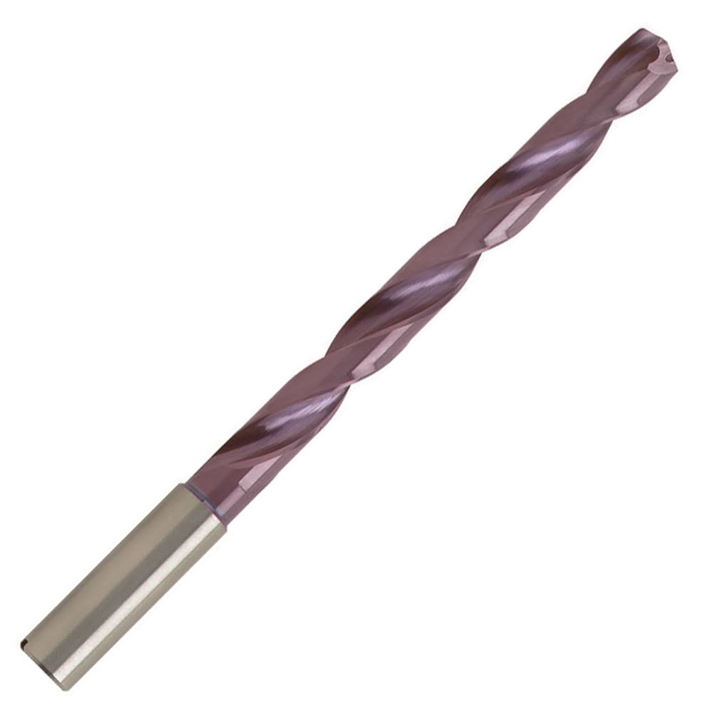 10.8mm Carbide Coolant Fed Drill, Reinforced Straight Shank, 106mm LOC D1536
